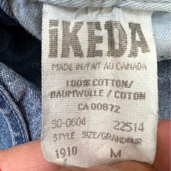 Vintage IKEDA 1910 100% cotton denim overalls M - Picture 11 of 14